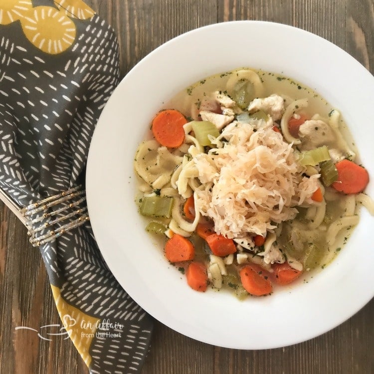 Chicken Noodle Soup with Sauerkraut