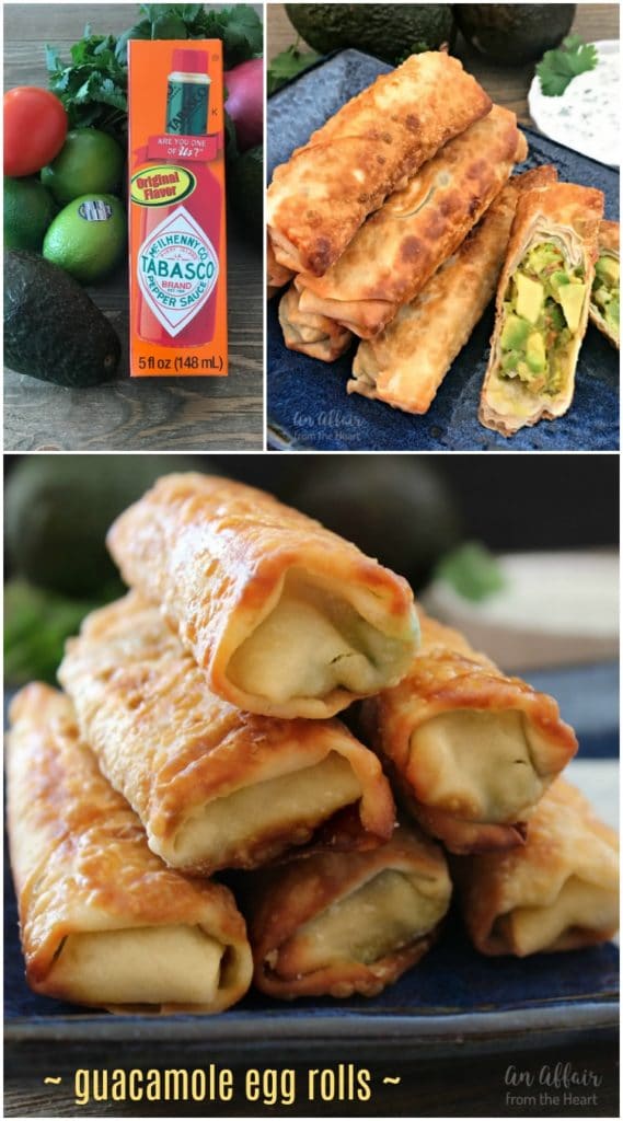 Guacamole Egg Rolls with Spicy Cilantro Ranch Dipping Sauce