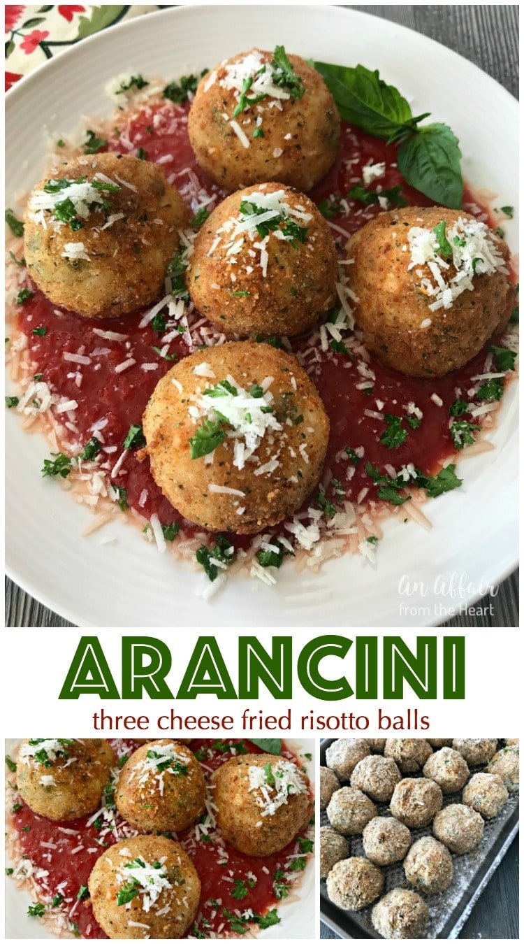 Arancini - Three Cheese Fried Risotto Balls | An Affair from the Heart