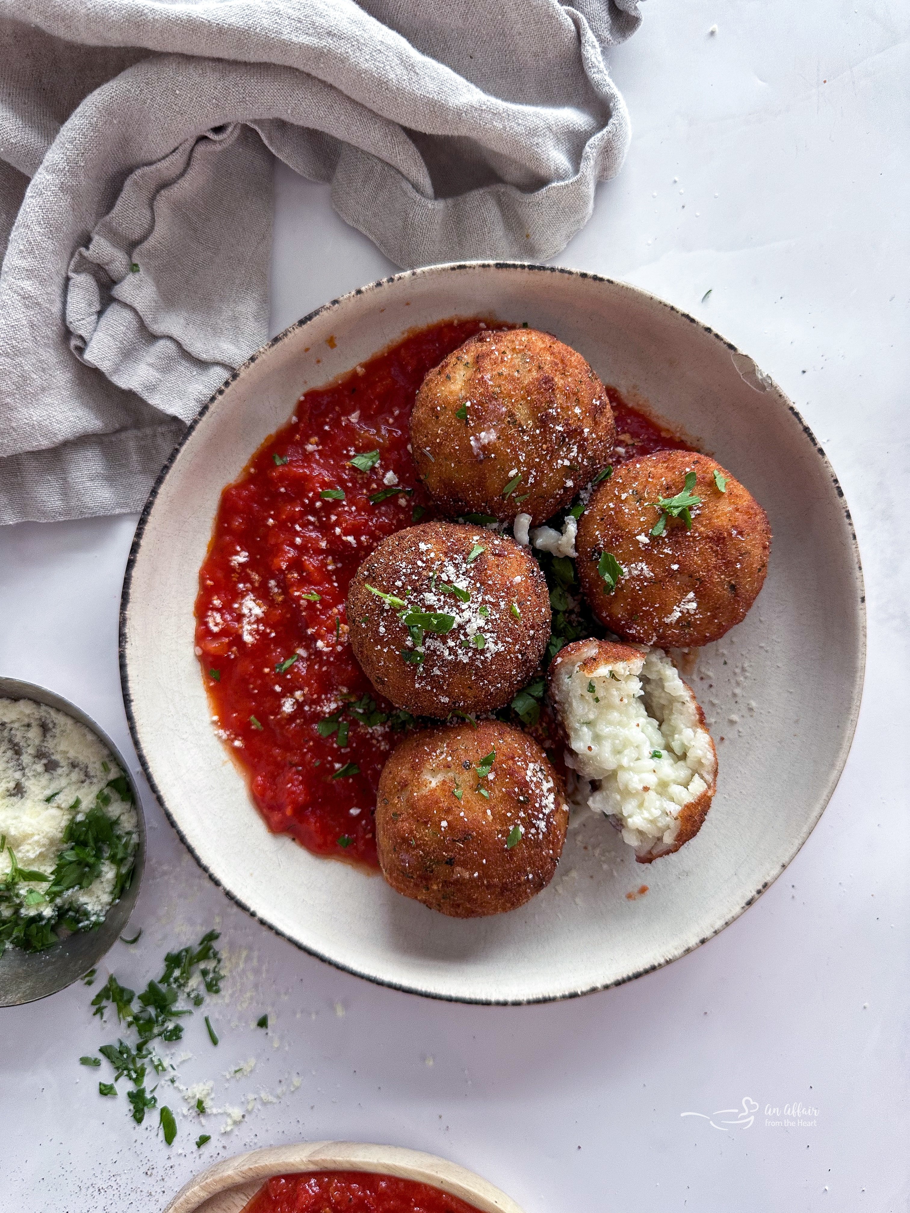 Three Cheese Arancini (Fried Risotto Balls)