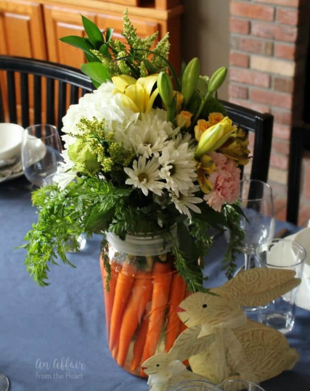 Easter Centerpiece made with real carrots