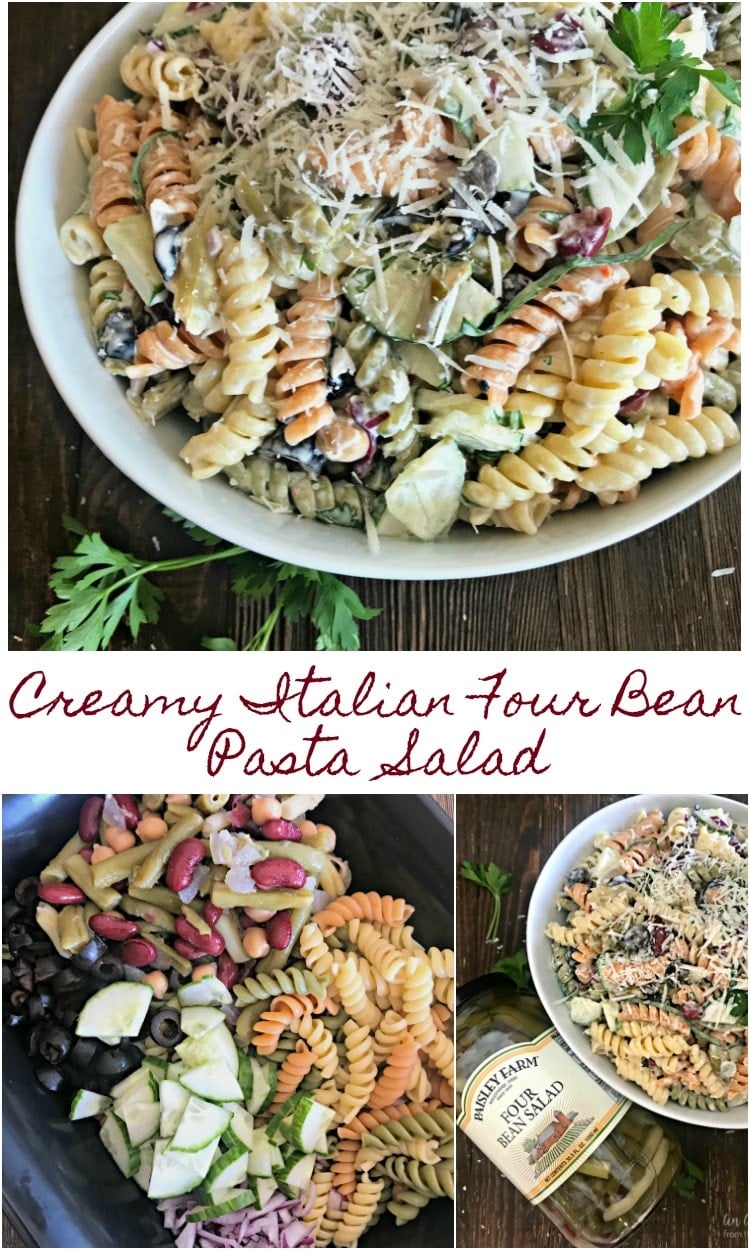 Creamy Italian Four Bean Pasta Salad - An Affair from the Heart 