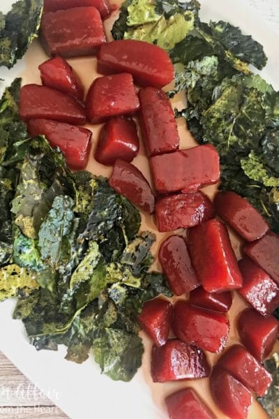 Honey Bourbon Glazed Beets with Crispy Kale