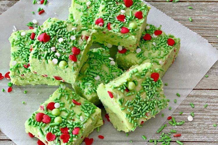 Grinch Fudge #ChristmaSweetsWeek