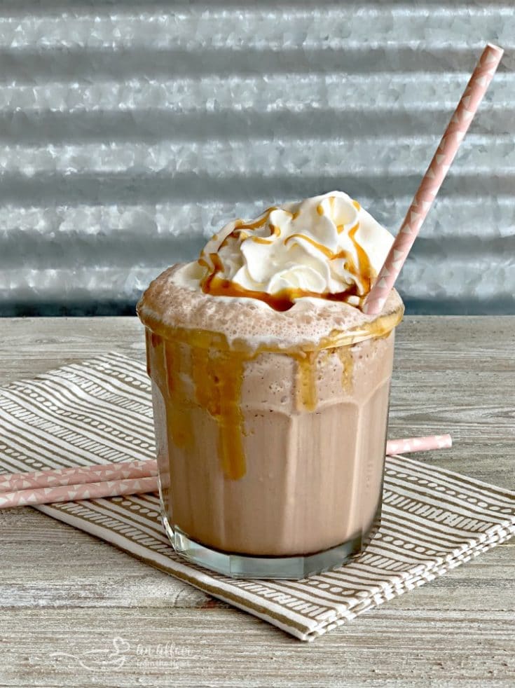 Side view Salted Caramel Mocha Smoothie
