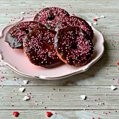 Baked Chocolate Covered Strawberry Donuts