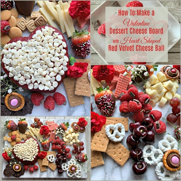 Valentine Dessert Cheeseboard with Red Velvet cheeseball