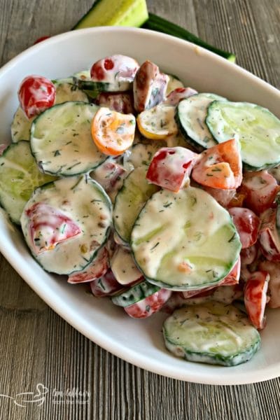 Cucumber & Tomato Salad with Yogurt Dressing