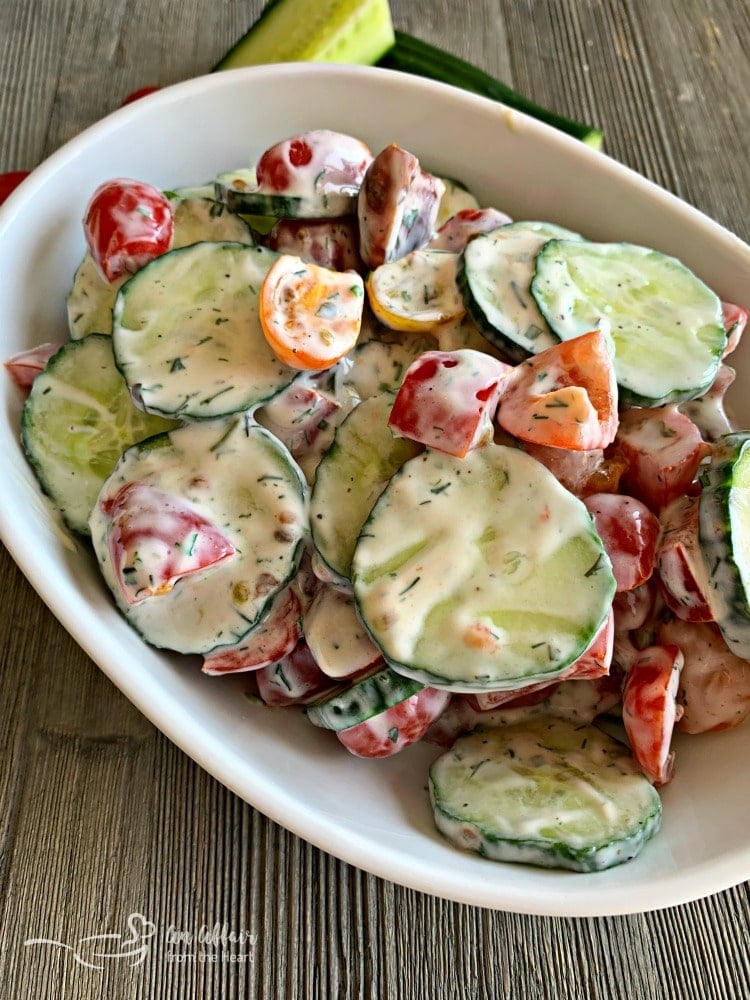 Cucumber & Tomato Salad with Yogurt Dressing