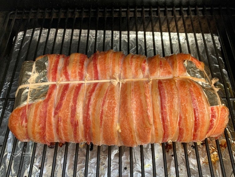 Bacon Wrapped Pork Tenderloin on the smoker grill
