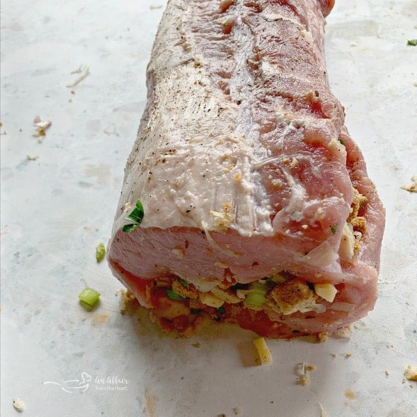 Bacon Wrapped Pork Tenderloin rolled tenderloin with stuffing