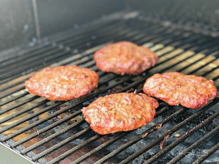Bloody Mary Burgers on the grill