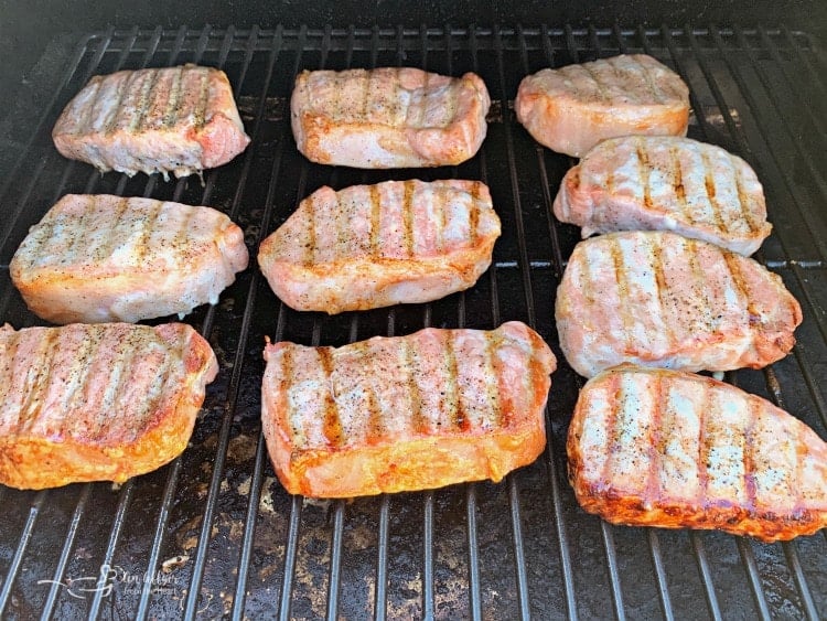 Dorothy's BBQ Pork Chops on a grill