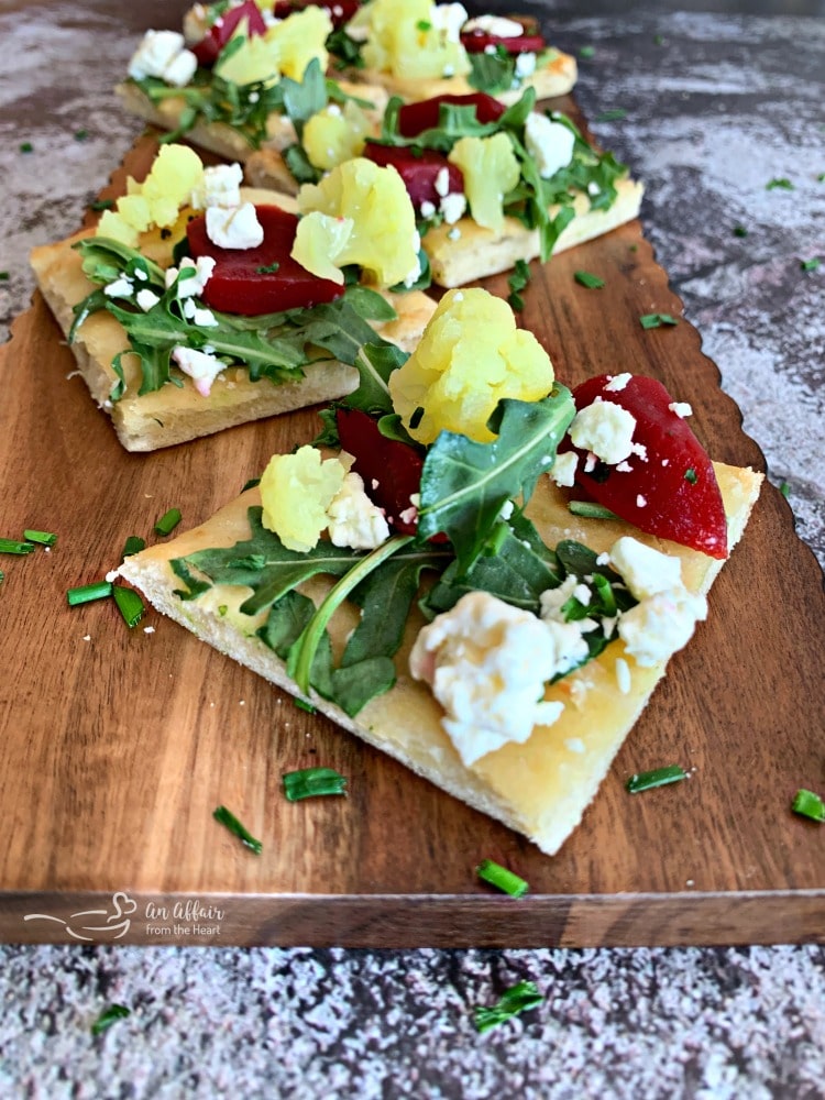 Flatbread with Pickled Veggies Light meal or appetizer in a snap!