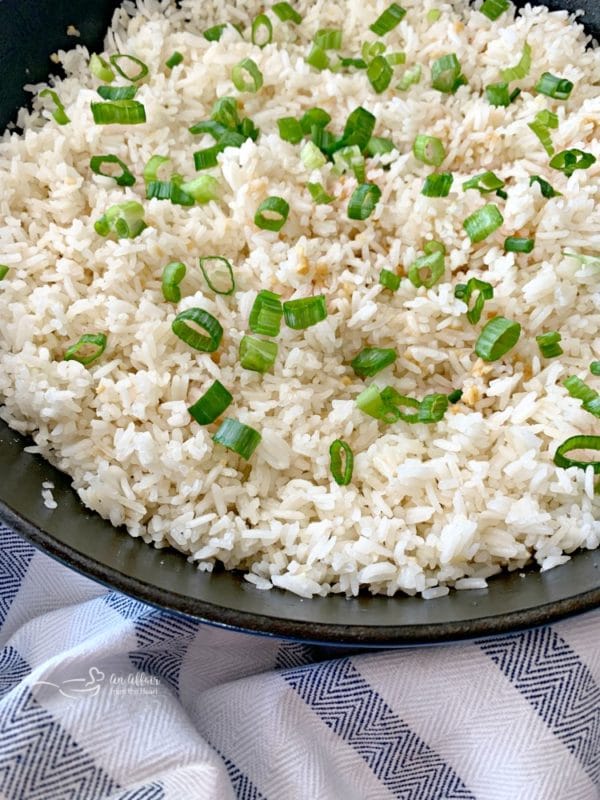 Basic Garlic Fried Rice closeup