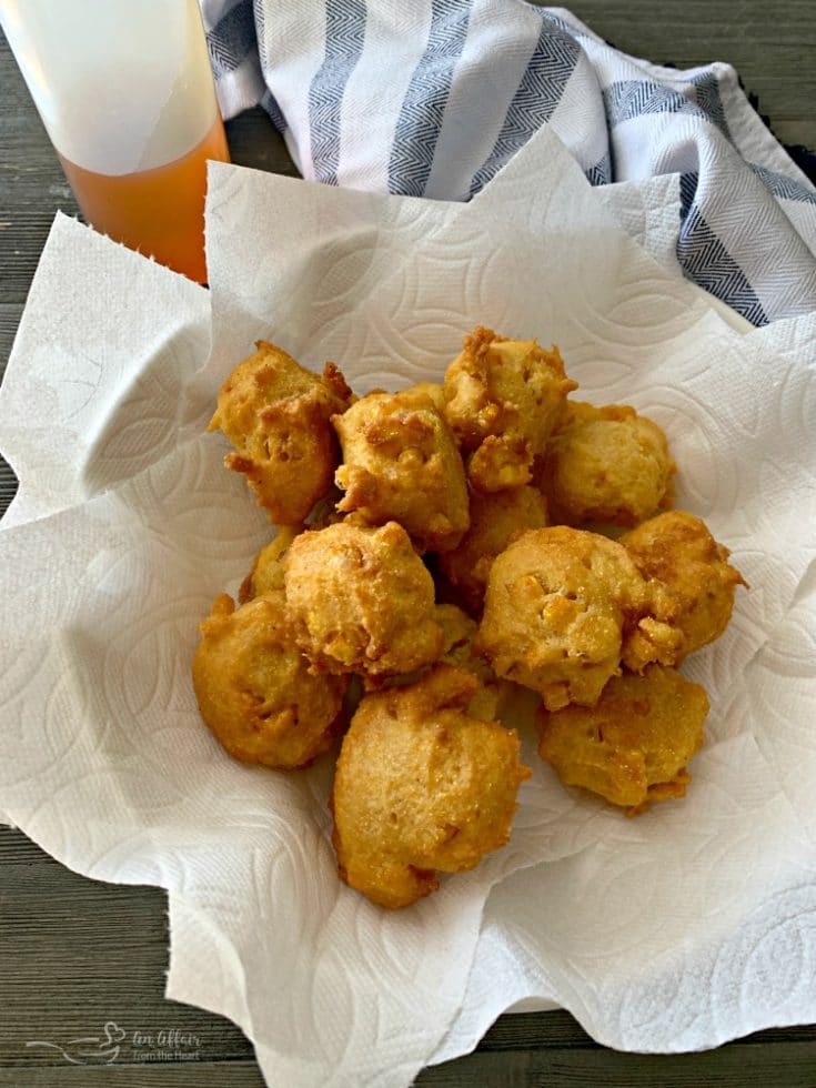 Corn Fritters on paper towels