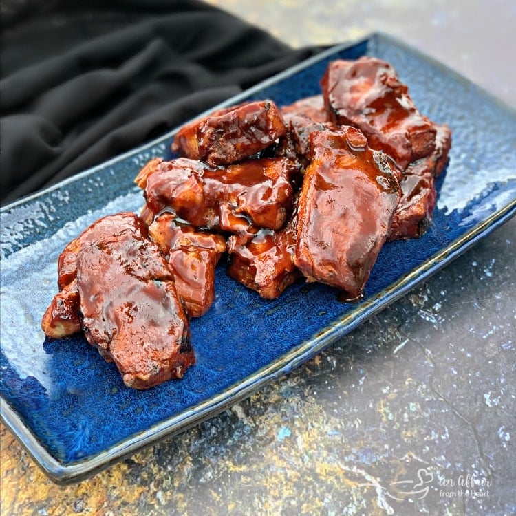 Instant Pot Dr. Pepper BBQ Pork Ribs plated