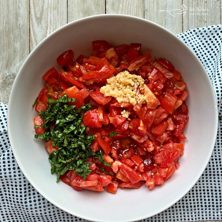 Tomato Bruschetta prep