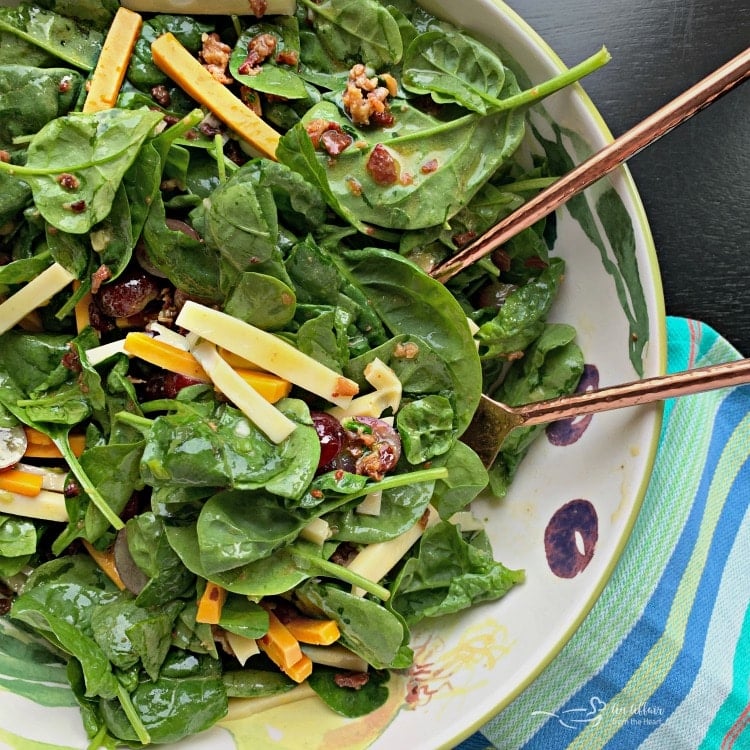 Silverglade Spinach Salad tossed with dressing
