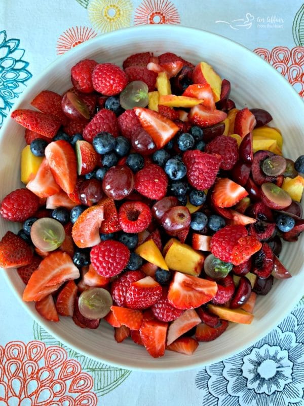 Summer Fruit Salad with Honey Lime Poppy Seed Dressing