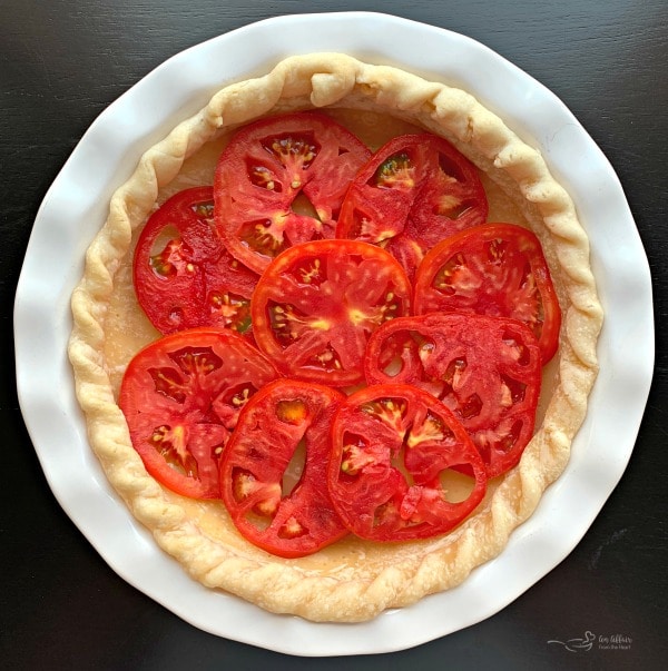 Tomato Pie with tomatoes