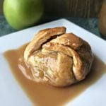 Apple Dumplings with spiced rum caramel sauce