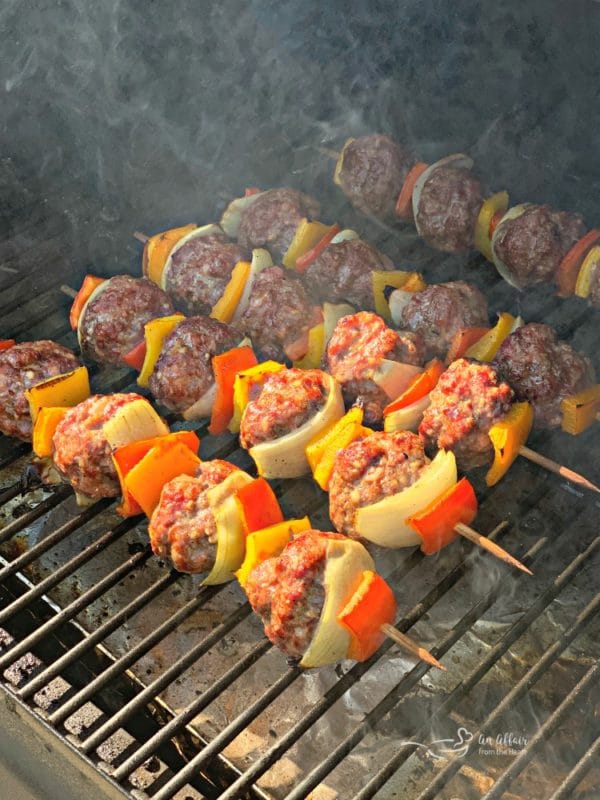 Grilled Bratwurst & Kraut Meatball Kabobs