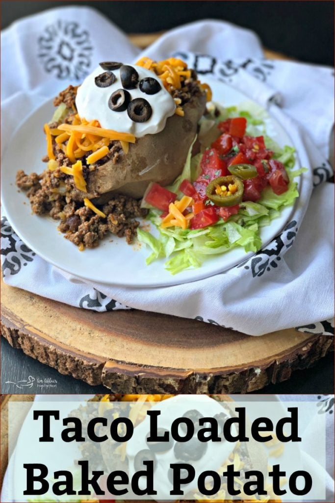 Taco Loaded Baked Potato - Baked Potatoes With Taco Meat And Toppings.