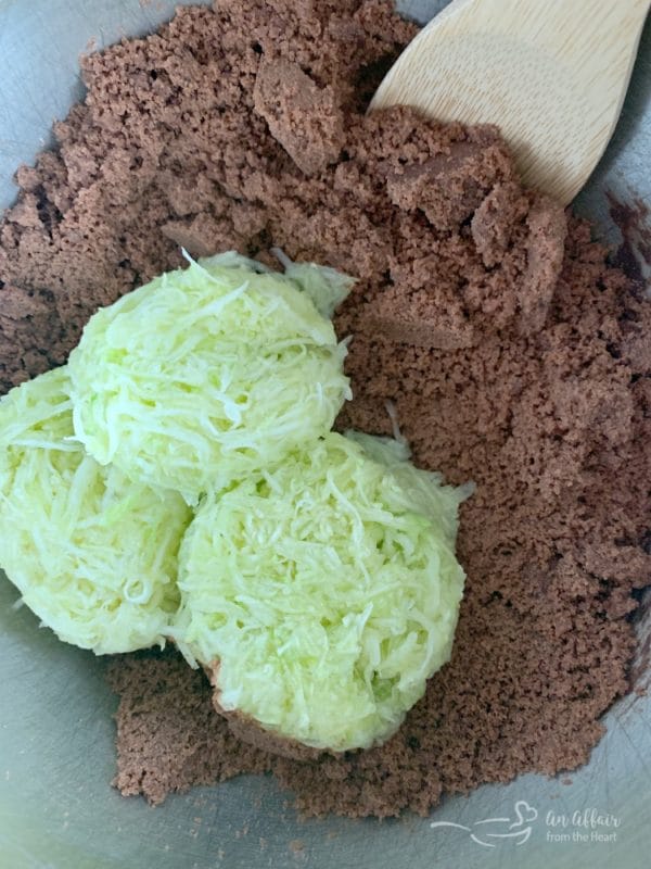 Frosted Zucchini Brownies prep