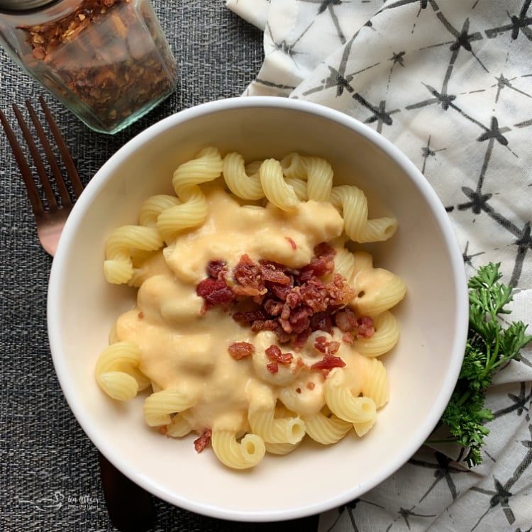 Beer Cheese Pasta Sauce with bacon
