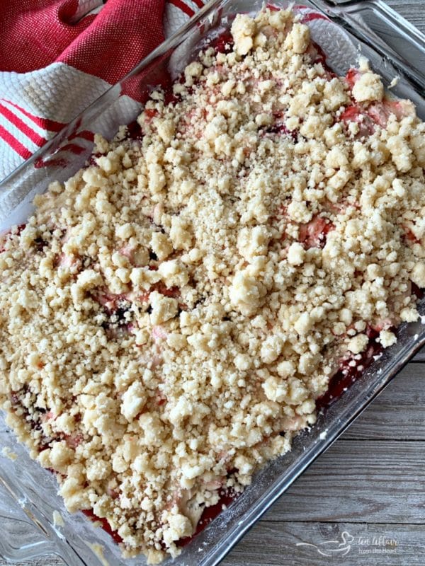 Cherry Filled Coffee Cake prep topping