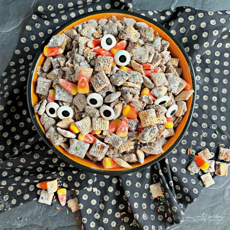 Halloween Double Peanut Butter Muddy Buddies