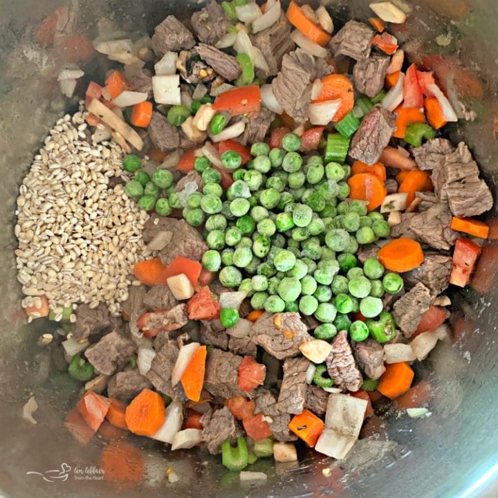 Instant Pot Vegetable Beef Soup in no time, tastes like it cooked all day!