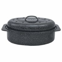 Granite Ware Covered Oval Roaster, 13 inches, Black