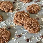 Chocolate Oatmeal Coconut Cookies on a table