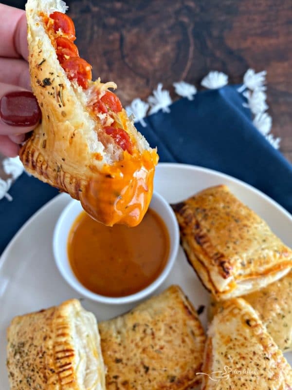 Dorothy's Pizza Pockets - Pepperoni, Puff Pastry and a Tangy Sauce!