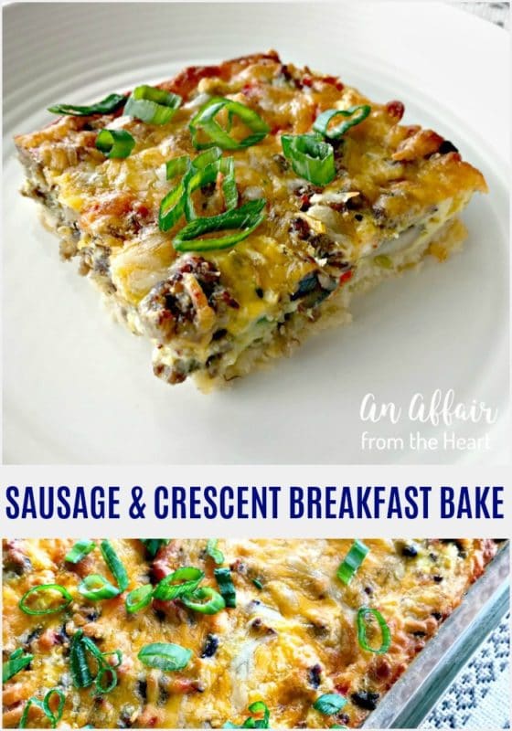 Quick Sausage & Egg Breakfast Bake made with crescent rolls.