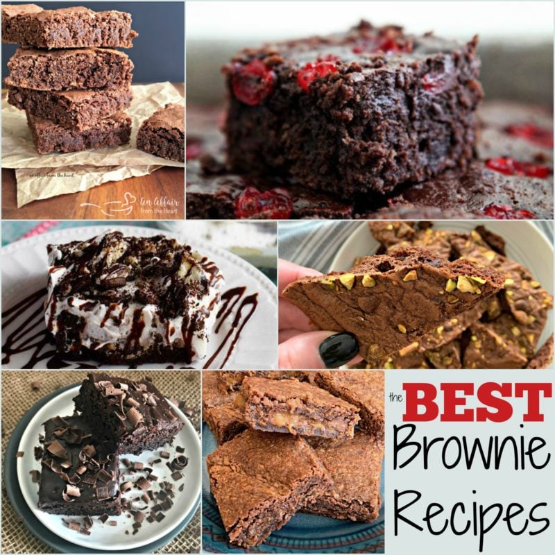 Pinterest collage with text "The BEST BROWNIE RECIPES"