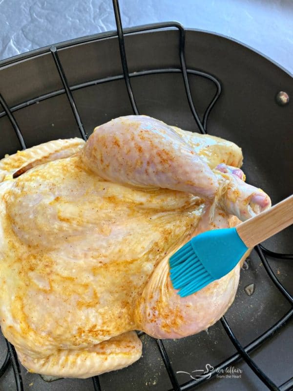 Jamaican Jerk Glazed Chicken over Sweet Coconut Rice melted butter prep