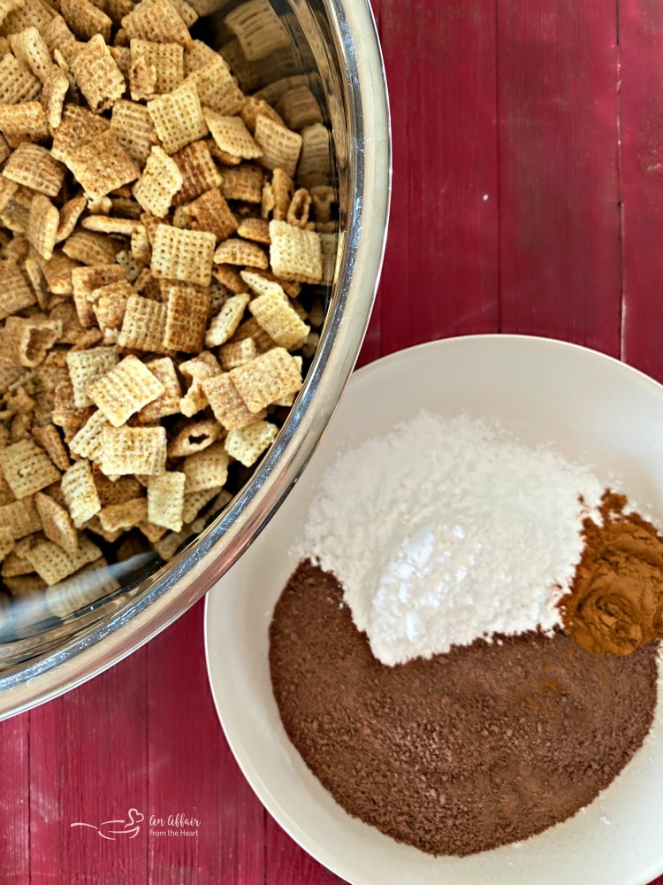Mexican Hot Chocolate Chex Mix - A new twist on Puppy Chow!