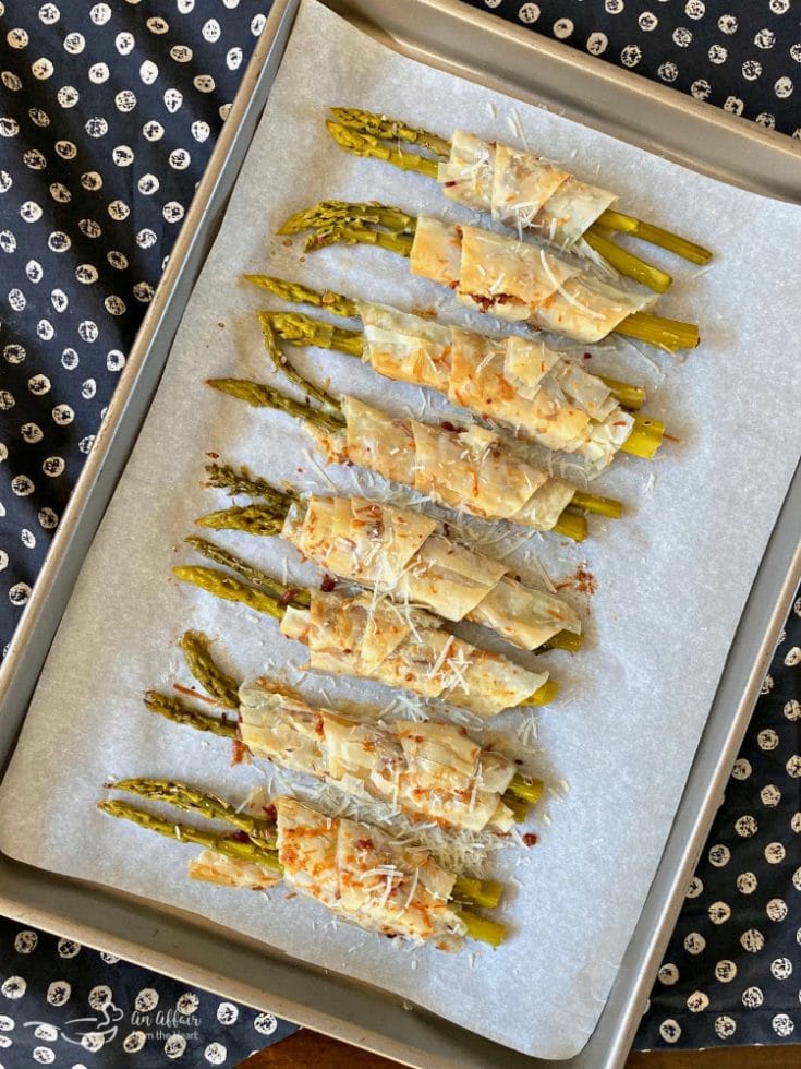 Bacon & Cheese Phyllo Wrapped Pickled Asparagus Hot Appetizer Recipe