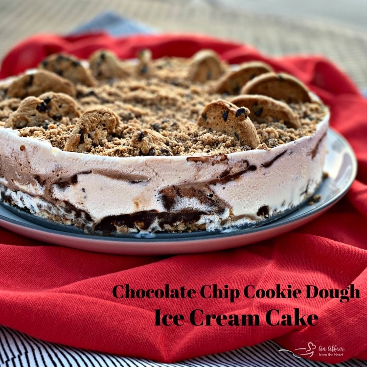 chocolate chip cookie dough ice cream cake