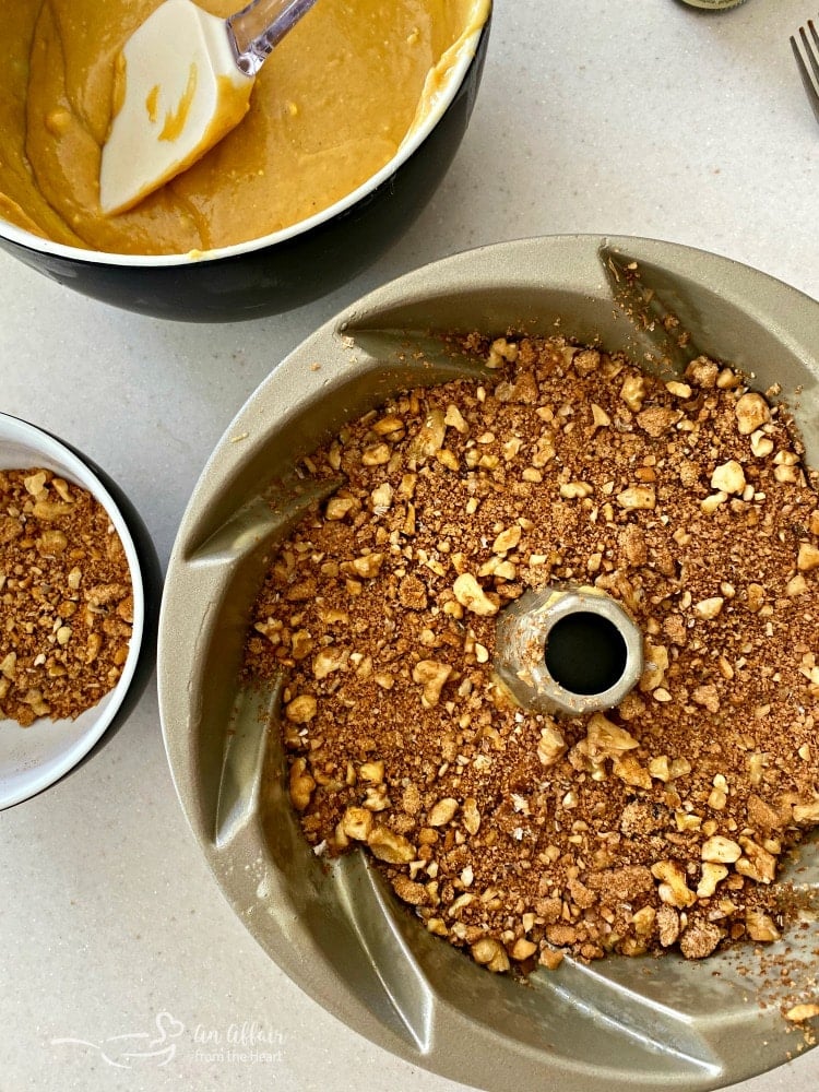 Warm Cinnamon Spice Coffee Cake 7 Cake batter and ingredients for Cinnamon Spice Coffee Cake
