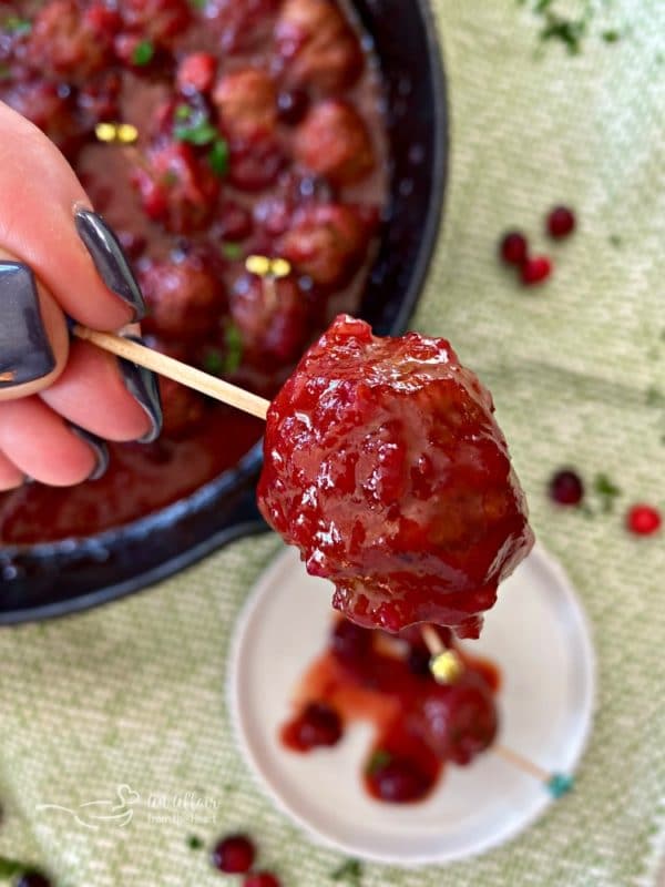 Dorothy's Cranberry Meatball on toothpick
