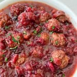 Dorothy's Cranberry Meatballs in a bowl