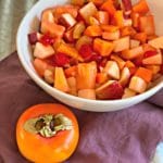 Persimmon Salad in a white bowl