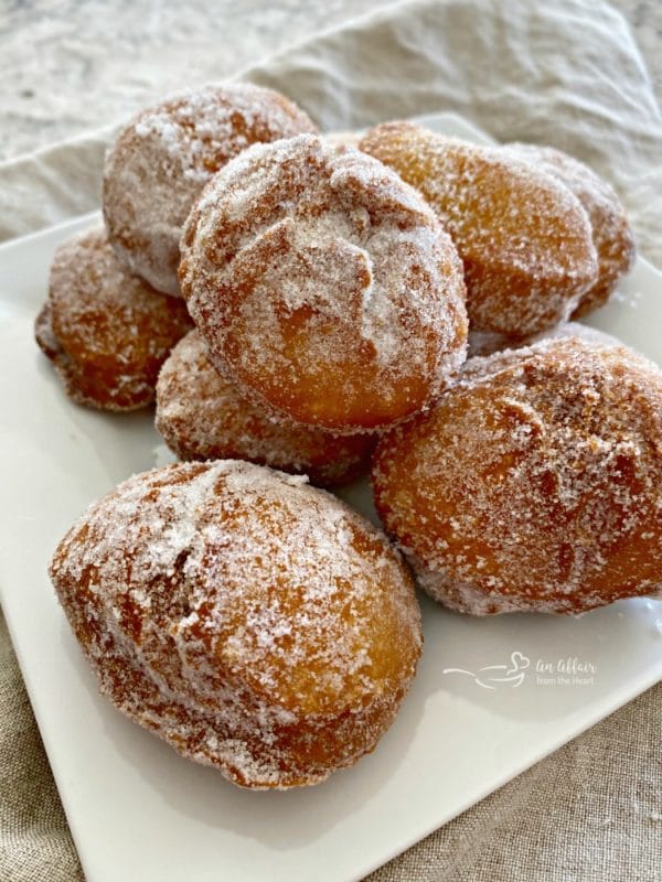Pączki - Polish Donuts dusted with sugar