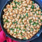 Spicy Tater Tot Casserole with Sausage & Mushrooms top view