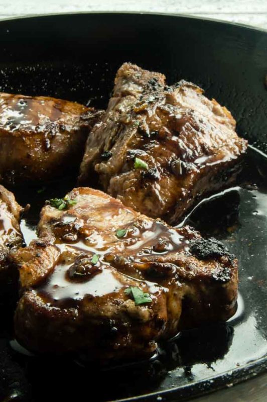 Pan Seared Lamb Chops with Balsamic Glaze - West Via Midwest