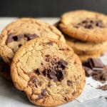 Brown Butter Chocolate Chunk Cookies close up